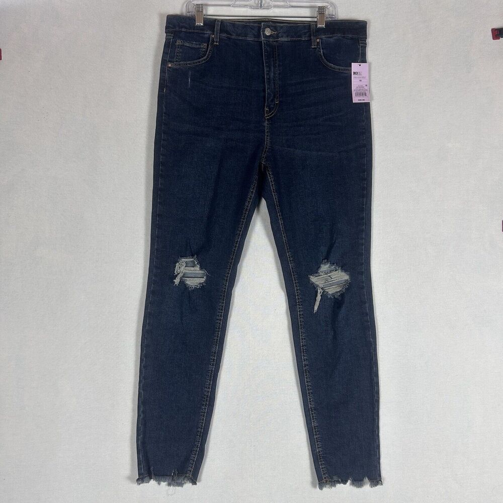 Wild Fable NEW Highest Rise Skinny Jeans Womens 18 Stretch Distressed Blue NWT